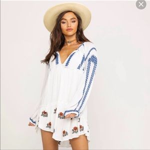Free People Women's Wild Horses Embroidered Mini dress XS